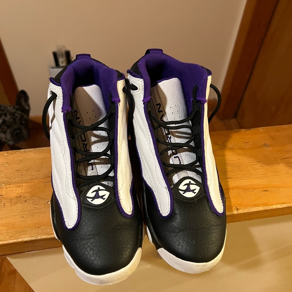 Nike Kids Black, White, and Purple Sneakers
